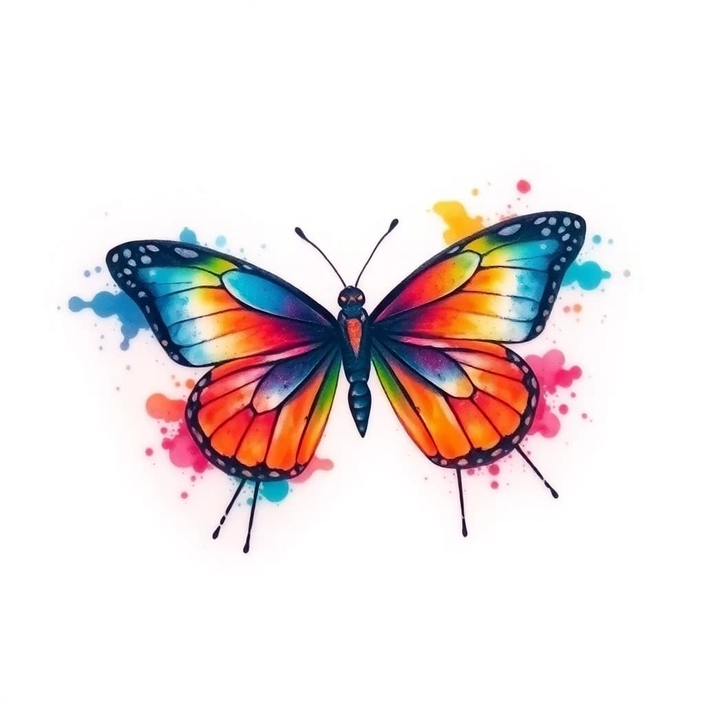 Watercolor tattoo style created with AI tattoo generator